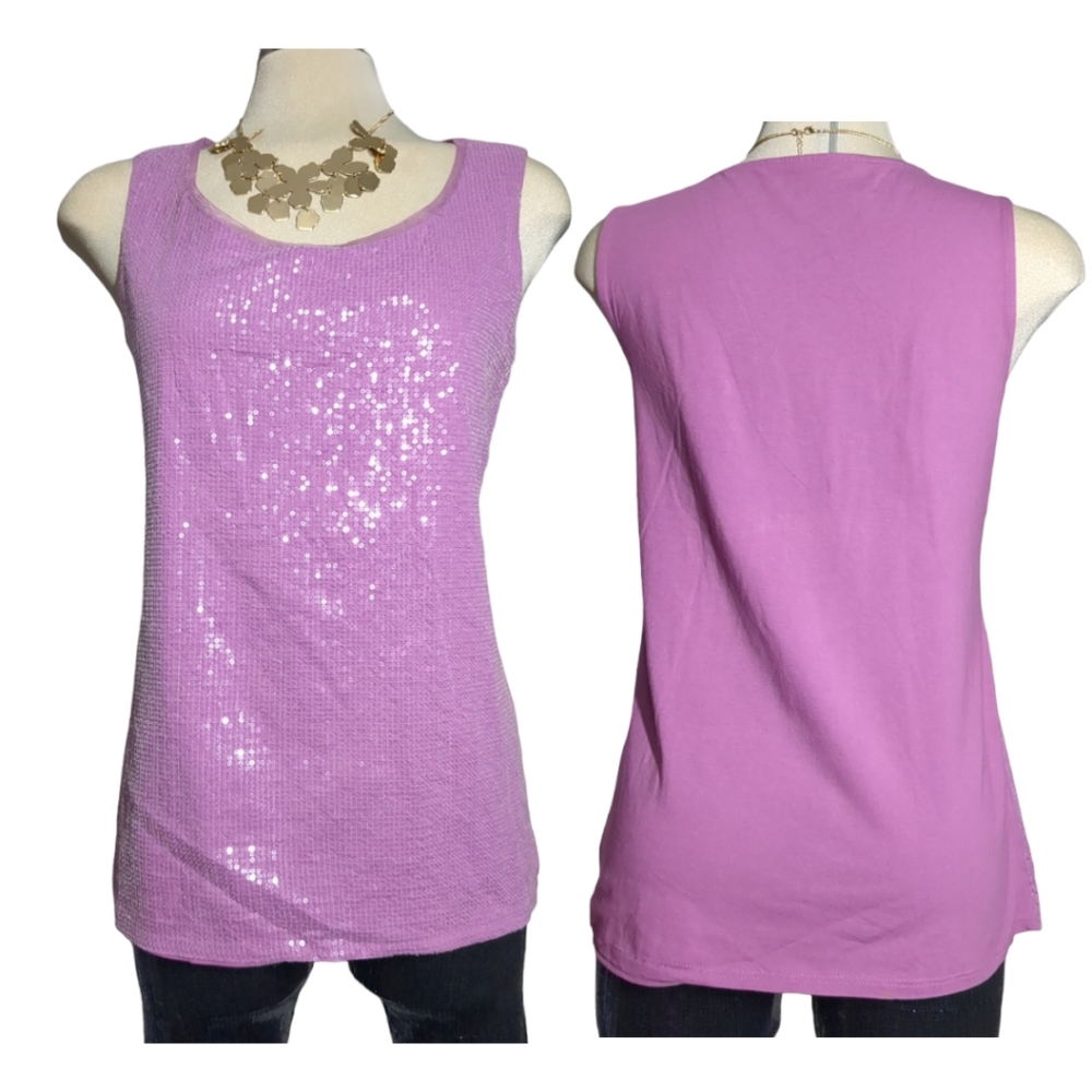 VOLDWATER Purple Sequin Sleeves Top Size M